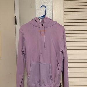 LONELY GHOST Purple Hoodie with Orange Text